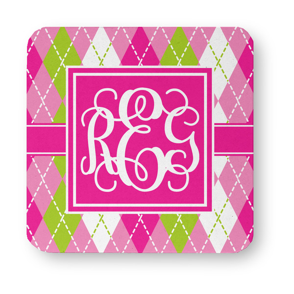 Pink & Green Argyle Paper Coasters - Approval