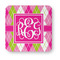 Pink & Green Argyle Paper Coasters - Approval