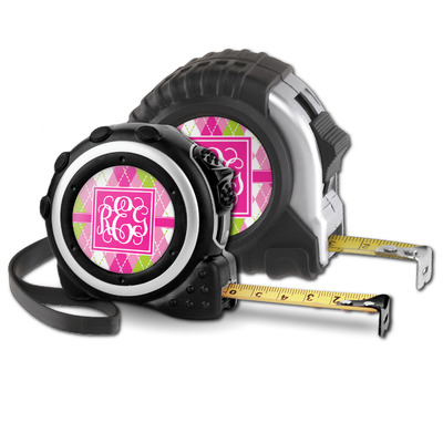 Pink & Green Argyle Tape Measure (Personalized)