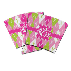 Pink & Green Argyle Party Cup Sleeve (Personalized)
