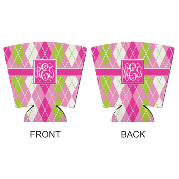 Pink & Green Argyle Party Cup Sleeves - with bottom - APPROVAL