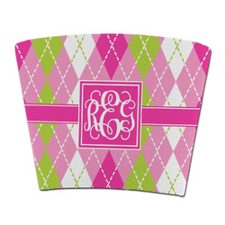Pink & Green Argyle Party Cup Sleeve - without bottom (Personalized)