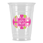 Pink & Green Argyle Party Cups - 16oz (Personalized)