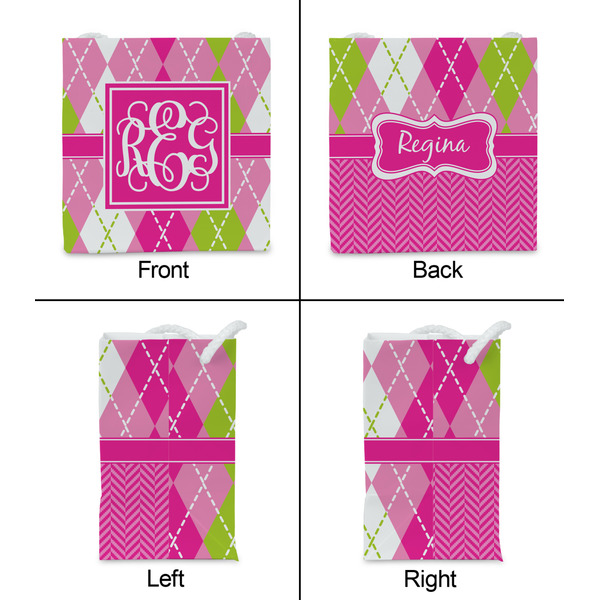 Pink & Green Argyle Party Favor Gift Bag - Gloss - Approval