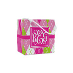 Pink & Green Argyle Party Favor Gift Bags (Personalized)