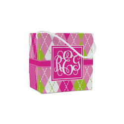 Pink & Green Argyle Party Favor Gift Bags (Personalized)