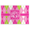 Pink & Green Argyle Disposable Paper Placemats (Personalized)