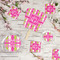 Pink & Green Argyle Party Supplies Combination Image - All items - Plates, Coasters, Fans