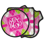 Pink & Green Argyle Iron on Patches (Personalized)