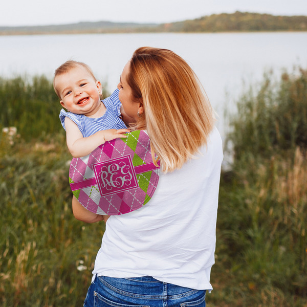 Pink & Green Argyle Peanut Shaped Burp - Lifestyle