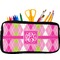 Pink & Green Argyle Pencil / School Supplies Bags - Small