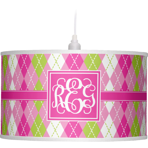 Pink & Green Argyle Pendant Lamp Shade