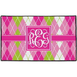 Pink & Green Argyle Door Mat - 60"x36" (Personalized)