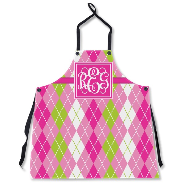 Pink & Green Argyle Personalized Apron