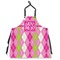 Pink & Green Argyle Apron Without Pockets w/ Monogram