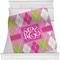Pink & Green Argyle Personalized Blanket