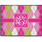 Pink & Green Argyle Personalized Door Mat - 24x18 (APPROVAL)