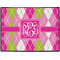 Pink & Green Argyle Door Mat - 24"x18" (Personalized)