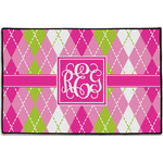 Pink & Green Argyle Door Mat - 36"x24" (Personalized)