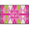 Pink & Green Argyle Personalized Door Mat - 36x24 (APPROVAL)