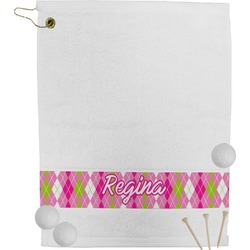 Pink & Green Argyle Golf Bag Towel (Personalized)