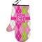 Pink & Green Argyle Personalized Oven Mitt - Left
