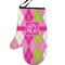 Pink & Green Argyle Left Oven Mitt (Personalized)