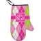 Pink & Green Argyle Personalized Oven Mitt