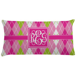 Pink & Green Argyle Pillow Case - King (Personalized)