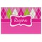 Pink & Green Argyle Personalized Placemat (Back)