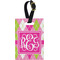 Pink & Green Argyle Personalized Rectangular Luggage Tag