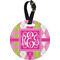 Pink & Green Argyle Personalized Round Luggage Tag