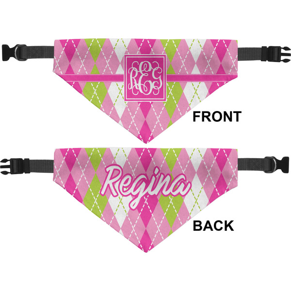 Pink & Green Argyle Pet Bandana Approval