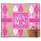 Pink & Green Argyle Outdoor Picnic Blanket (Personalized)