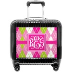 Pink & Green Argyle Pilot / Flight Suitcase (Personalized)