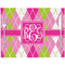 Pink & Green Argyle Placemat with Props