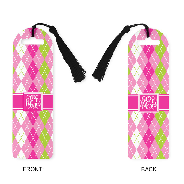 Pink & Green Argyle Plastic Bookmarks - Approval