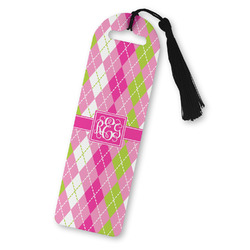Pink & Green Argyle Plastic Bookmark (Personalized)