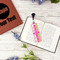 Pink & Green Argyle Plastic Bookmarks - In Context