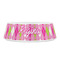 Pink & Green Argyle Plastic Pet Bowls - Small - FRONT
