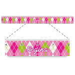 Pink & Green Argyle Plastic Ruler - 12" (Personalized)