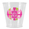 Pink & Green Argyle Plastic Shot Glass (Personalized)