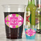 Pink & Green Argyle Plastic Shot Glasses - In Context