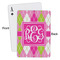 Pink & Green Argyle Playing Cards - Approval