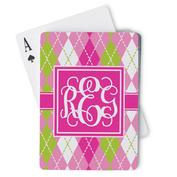Pink & Green Argyle Playing Cards (Personalized)