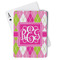 Pink & Green Argyle Playing Cards (Personalized)