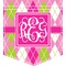 Pink & Green Argyle Iron On Faux Pocket (Personalized)