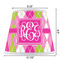 Pink & Green Argyle Poly Film Empire Lampshade - Dimensions
