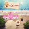 Pink & Green Argyle Pool Towel Lifestyle