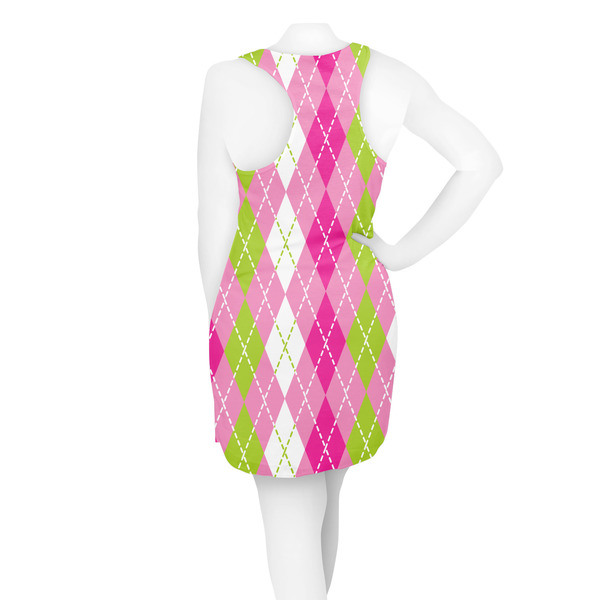 Pink & Green Argyle Racerback Dress - On Model - Back